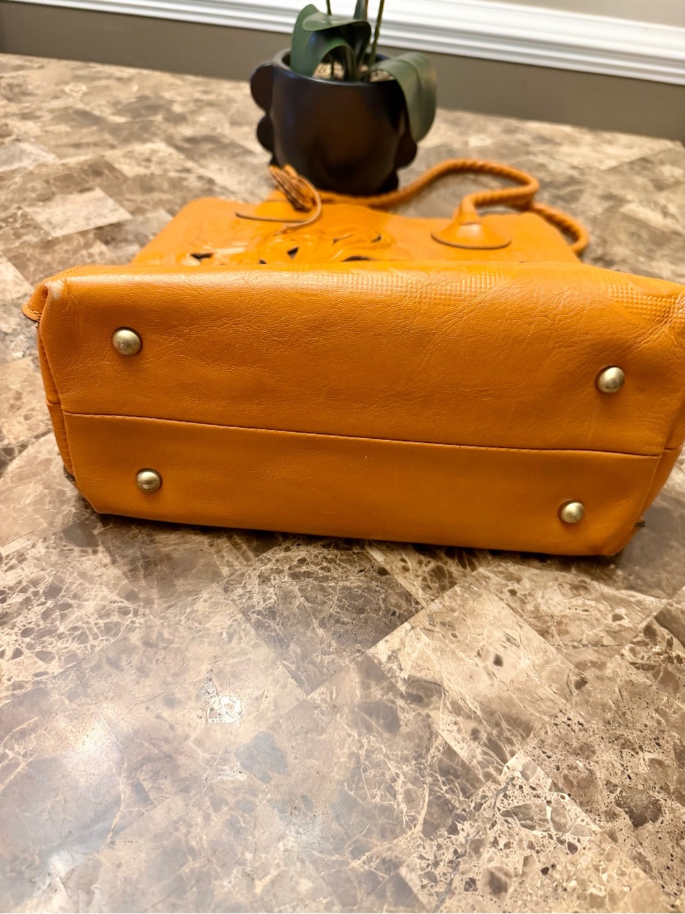 Patricia Nash Hand-Tooled Floral Leather Tote and Wallet - Caramel Brown - Picture 11 of 15